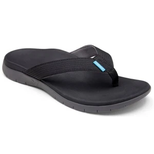Mens Vionic Islander Sport Orthotic Arch Support Flip Flops Sandals Black - Picture 1 of 1