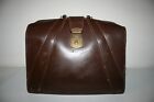 Vintage Brown Leather Case Large Doctor's Bag Crest lock with Old Art Supplies