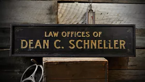 Custom Law Offices of Sign - Rustic Hand Made Distressed Wooden - Picture 1 of 1