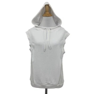 Fabletics Hoodie Womens L Large White Mesh Panel Terry Sudadera Sirena Pullover - Image 1 of 4