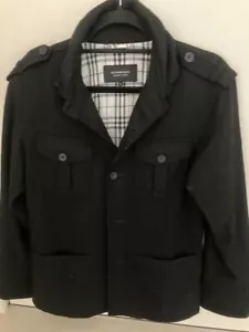 BURBERRY BLACK LABEL Men's pea coat Black Asian size M US size S from JP - Picture 1 of 4