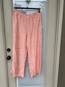 J.Crew Wide Leg Stratus pant in textured satin Blushed Peach - Size L CC472 - Bild 1 von 5