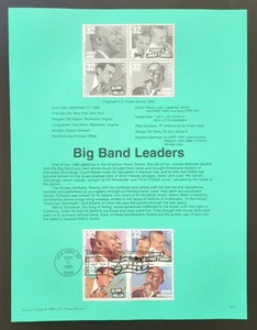 32c Big Band Leaders 1996 página de recuerdo Scott # 3096-3099 SP1216 - Imagen 1 de 1
