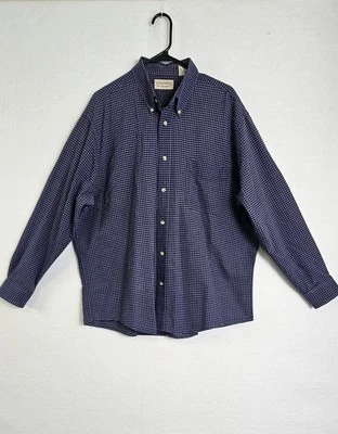 Camisa Crossings Para Hombre Algodón Cuello Mangas Largas Talla LG Azul Cuadros Foto 1 de 4