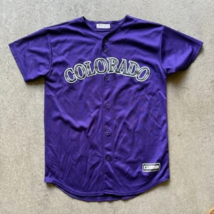 Camiseta deportiva de béisbol morada Nolan Arenado de los Rockies de Colorado majestuosa para niños jóvenes talla XL - Imagen 1 de 6