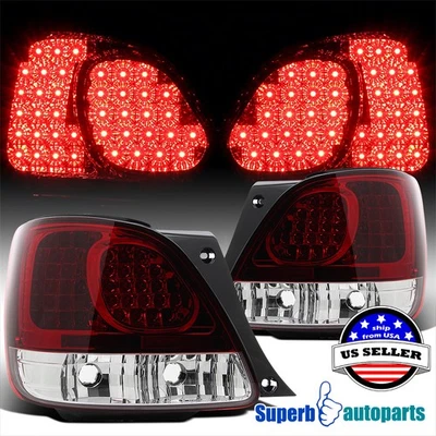 Fits 1998-2005 Lexus GS300 GS400 GS430 Red LED Tail Light Rear Brake Lamps Pair Foto 1 de 4