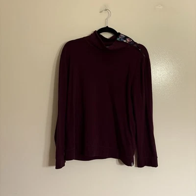 Sudadera Pullover T By Talbots Mujer XLP Borgoña Asimétrica Cremallera Cuello Simulado Foto 1 de 4