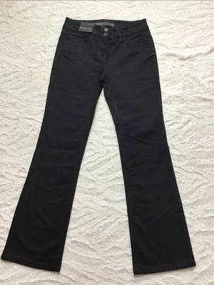 Nuevo Nuevo Nuevo con Etiquetas Next Bootcut Elástico Algodón Negro Jeans Pantalones - Talla 8 Foto 1 de 4