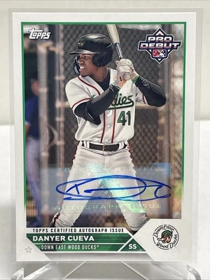 DANYER CUEVA 2023 TOPPS PRO DEBUT PROSPECT AUTO AUTOGRAPH CARD! TEXAS RANGERS - Image 1 of 2