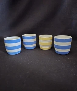 Vintage TG Green Harlequin Set of Four Cornish Ware Egg Cups Green Shield Mark - Picture 1 of 6