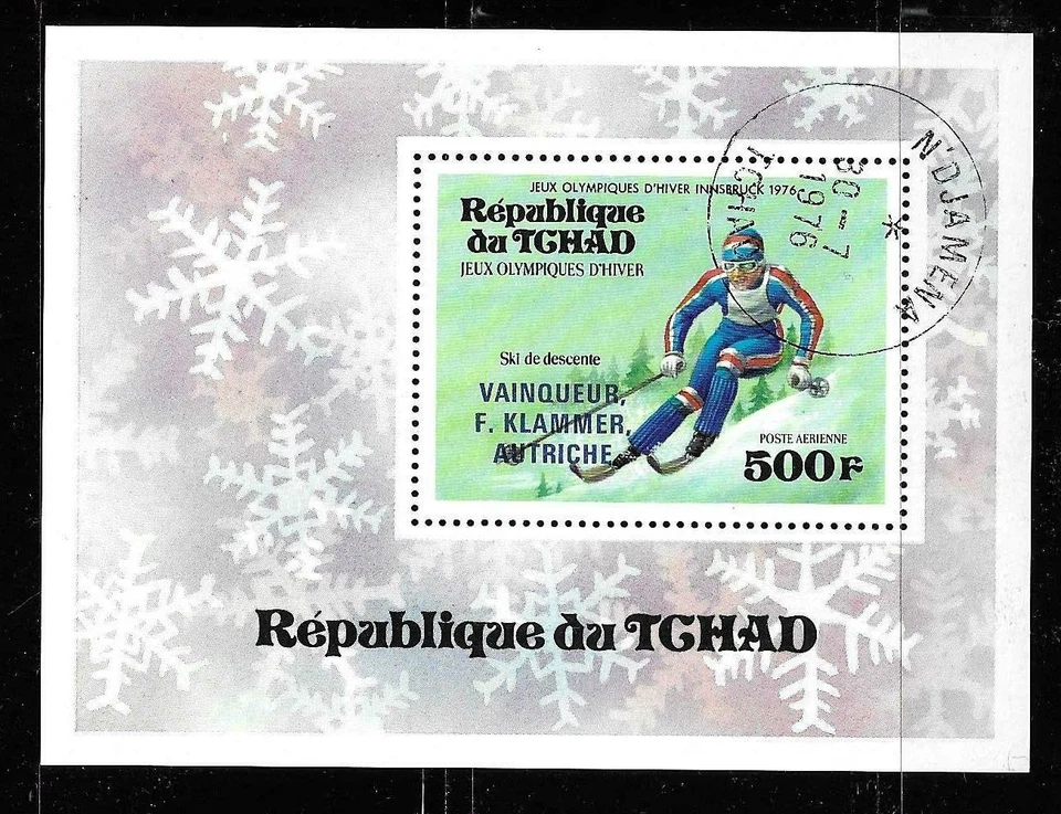 Chad SC # C180 Winter Olympics Innsbruck 1976 . CTO - Image 1 of 1