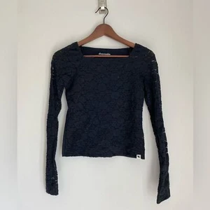 Abercrombie Kids Black Long Sleeve Floral Lace Top – Size 11/12 - Picture 1 of 8