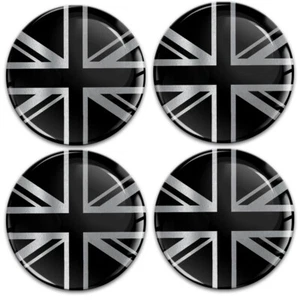 4 x 70 mm Silikon Aufkleber für Radmitte Mitte Nabe Kappen UK Flagge GB - Bild 1 von 3