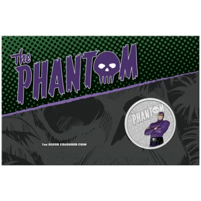 THE PHANTOM 2023 1 oz Silver Colorized Bullion Coin in Capsule Perth Mint Tuvalu - Image 1 of 3