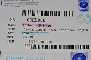 EMCORE LASER OPTOELECTRONIC GENERIC DISPLAY MODULE 1-PIN GENE 1751A-51-BB-SC-10 - Bild 1 von 2