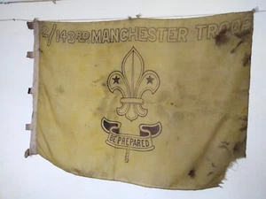 antique beautiful Manchester flag or textile banner wool fabric WWII item687 - Picture 1 of 14