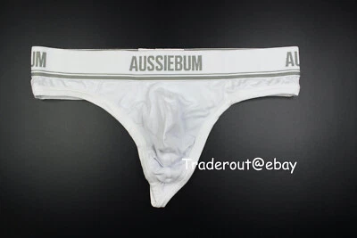 AussieBum Men White Microfiber Nylon G-string thong underwear size S M L XL - Image 1 of 4