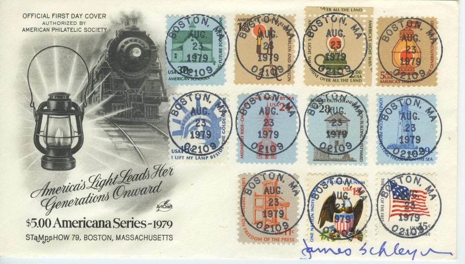 US FDC #1612 Lantern stamp Combo ArtCraft Cachet -11 stamps & Designer Sign - Image 1 of 1