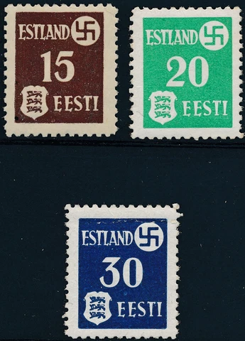 Stamp Germany Estland Mi 1-3 Sc N3-5 WWII 1941 War Occupation EESTI Estonia MNH Cover