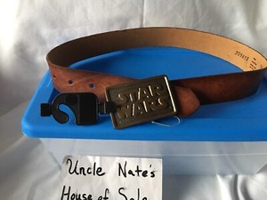 *MUSEUM SPECIMEN* Star Wars 1977 Metal Buckel Leather Belt, Tags Still On, New