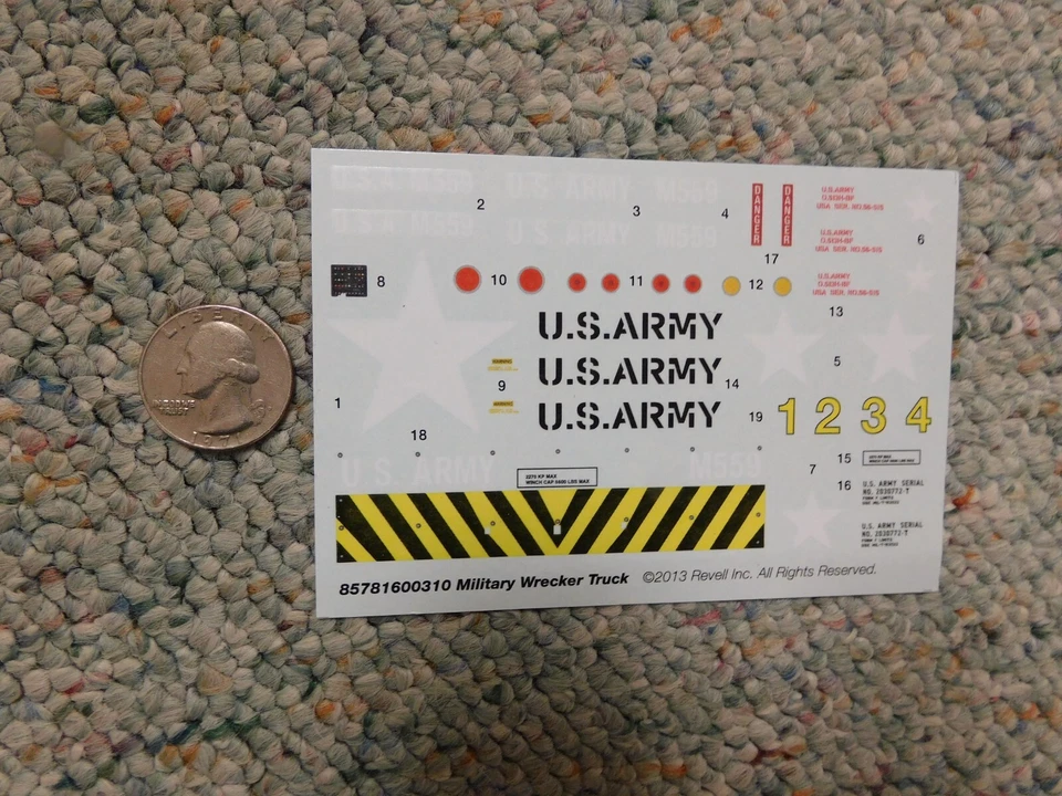 Kit de calcomanías Revell 1/32 # 857816 camión grúa militar G43 Foto 1 de 1