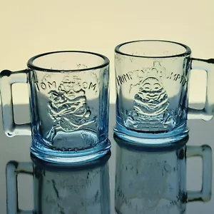 Tiara Nursery Rhyme Blue Glass Mugs Humpty Dumpty & Tom Tom Piper's Son - Picture 1 of 10
