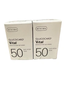 100 Arkray Glucocard Vital Blood Glucose Diabetic Test Strips Exp 12/2024+