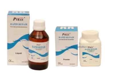 PYRAX Dental Rapid Repair Self Cure Liquid 100ml & Powder 100gm (Pink) Same as Picture