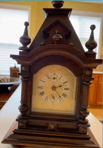 ANTIQUE JUNGHANS MANTEL BRACKET CLOCK Cover