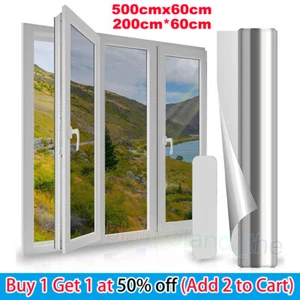 One Way Mirror Window Film Door Glass Reflective Tint Foil Static Clings UK - Picture 1 of 17