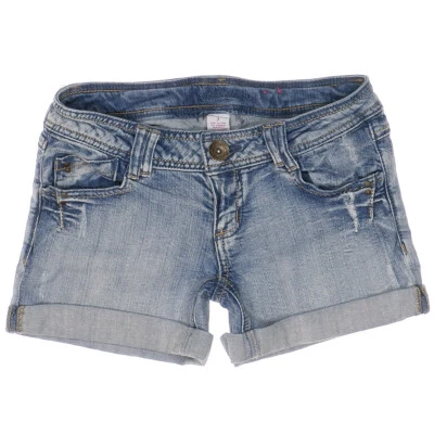 Candies Shorts Juniors 3 Low Rise Cuffed Distressed Blue Jean Measures W27 - Image 1 of 4