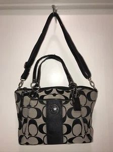 Borsa Coach Nera #K1280-F19203 Cinghia di Ricambio, Etichetta da Appendere e Charm Argento - Foto 1 di 18