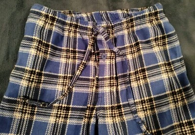 Calça Beverly Hills Poloclub Masculina Pequena Azul Xadrez Flanela Poli PJ/Lounge com Mosca - Imagem 1 de 4