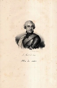 c1850 Maréchal de Saxe Moritz von Sachse Frankreich France Lithographie-Porträt - Bild 1 von 1