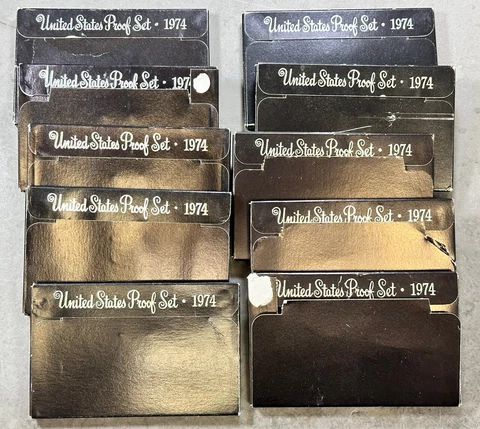 1974-S LOT OF 10x PROOF SETS Eisenhower Ike PF PR Clad Semi Key Date 60 Coins 🤩 Cover