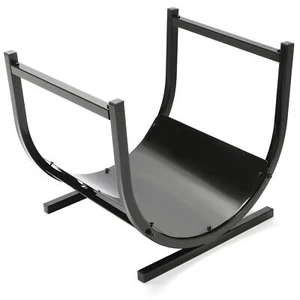 Soporte de almacenamiento de madera para estante de leña de 14"" para exteriores con recubrimiento en polvo para interiores - Imagen 1 de 12
