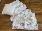 Simply Shabby Chic Floral Rose Full/Queen Quilt Shams & Throw Pillow