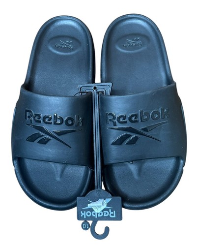 NUOVI sandali Reebok Fulgere da uomo slide neri spiaggia piscina UK 9 EU 43 US 10