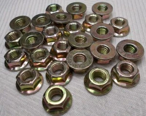 M6 6mm X 1.00 Coarse Thread Flange Nut Lot Of 25 Nuts - Picture 1 of 3