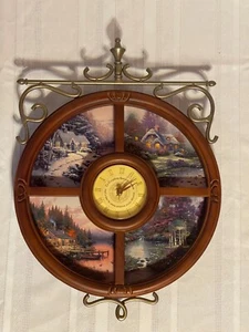 Thomas Kinkade "A Time For Every Season" working Wall Clock with 4 tiles - Picture 1 of 11