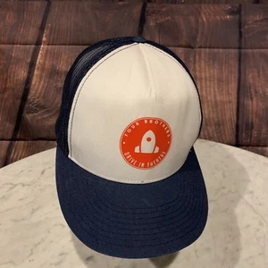 Four Brothers Drive In Theater Mens Blue White Mesh Trucker Baseball Cap Hat - Picture 1 of 7