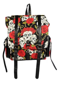 Mochila Punk Skull and Roses Print - Imagen 1 de 1