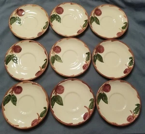 9 Vintage Franziskaner Apfel Muster 5,75" Untertassen Teller Set Posten - Bild 1 von 7