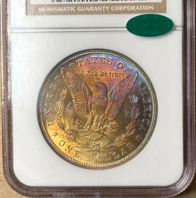 1880-S NGC & CAC MS63 Morgan Silver Dollar $1 - TONED - Image 1 of 3