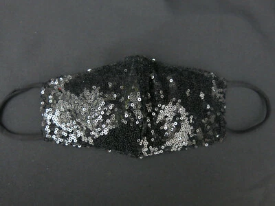 MUNDSCHUTZ MUND NASEN MASKE SCHUTZ PAILLETTEN GLITZER SCHWARZ , Rot, Grün, Gold, - Bild 1 von 4