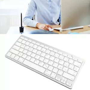 Wireless Keyboard Mini 78 Keys Ultra Thin White Computer Keyboards For Andr DOB - Picture 1 of 36
