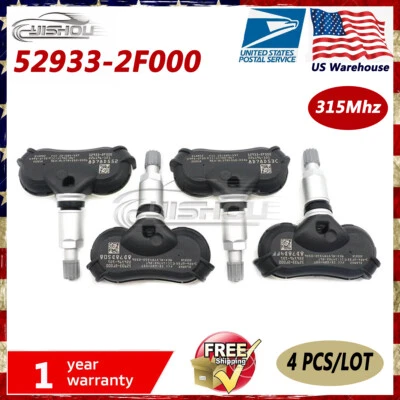 New 315Mhz 4pcs TIRE PRESSURE TPMS SENSOR for Kia Rio Hyundai Tucson 52933-2F000 - Image 1 of 4