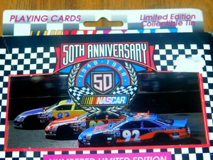 NASCAR 50th Anniversary Playing Cards with Limited Numbered Collectible Tin - Picture 1 of 8