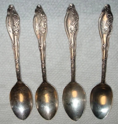 4 CUCHARADITAS Simpson Hall Miller VIOLETA ESTERLINA patrón de flores mono 'EL' 81,4 g Foto 1 de 3