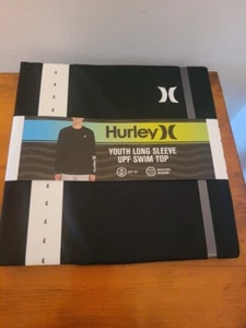 Hurley Youth Size 4 - Long Sleeve UPF 50+ Swim Top Black, Moisture Wicking - Picture 1 of 4